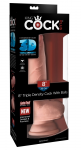 King Cock Plus 8" Dual-Density Model with Balls, Suction Cup, Beige