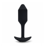 b-Vibe Vibrating Snug Plug 2 Black - Weighted Silicone Model, 112g