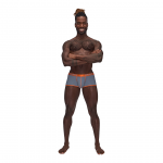 Male Power Uplift Mini Short S Grey - Supportive Pouch & Satin Finish