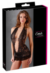 Cottelli Collection Lace Halterneck Dress Black S with Chain Detail