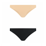 Bye Bra Invisible Brazilian Briefs 2-Pack Nude & Black Size L
