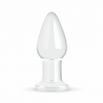 Glas Medium Crystal Clear Glass Intimate Plug - 3.9 cm, Smooth Surface