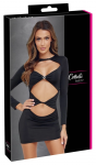 Cottelli PARTY Mini Dress Black M - Twisted Front, Rhinestone Accent