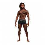 Male Power Modal Rib Pouch Short S Black - Soft Ribbed Fabric, Branded Waistband