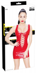 Black Level Vinyl Dress Red M - Shiny Sleeveless Fitted Design