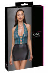 Cottelli Lingerie Dress Black/Teal M - Two-Tone Lace & Matte Look