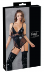 Cottelli Bondage Body Ring M - Black Wet Look & Powernet, Adjustable, M