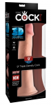 King Cock Plus 9" Triple Density Model with Suction Cup, Beige, 26.7 cm