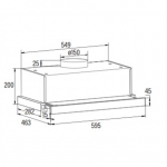 CATA | Hood | TFB-5160 BK | Telescopic | Energy efficiency class C | Width 59.5 cm | 300 m&sup3;/h | Mechanical control | LED | Black
