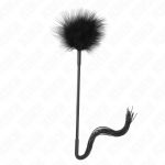 KINK Silicone Feather Tease Whip 47cm - Dual Sensation Black & Red