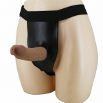 Pretty Love Harness Briefs Set with Silicone Shaft, Adjustable, Brown