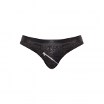 Male Power Zip Bikini XL Wet Look Waistband Black Tone Pattern