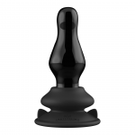 Shots Chrystalino Missy Glass Plug Vibrator Black 10-Speed with Suction Cup