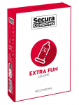 Secura Extra Fun 48pcs Textured Vegan Condoms, Ribbed, 52mm