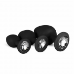EasyToys Silicone Anal Trainer Set with Decorative Gem Black 3 pcs