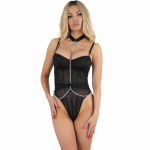 Livco Corsetti Rubika LC XG079 Black Bodysuit with Choker, Size L