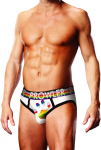 Prowler Oversized Paw Brief XS White - Signature Waistband, Pride Accents