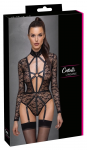 Cottelli LINGERIE Body Lace L Long-Sleeve, Adjustable Harness, Black