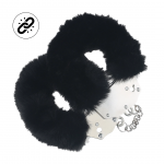 Ouch! Secure Fluffy Restraint Cuffs Black - Heavy-Duty, Soft Lining