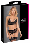 Cottelli Lingerie Lace & Mesh Bra Set Black L Adjustable Straps