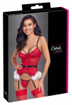 Cottelli LINGERIE X-Mas Basque L/XL - Festive Lace & Powernet Set