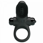 Pretty Love Vibrating Silicone Ring II Black - 10 Modes, Adjustable Fit