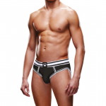 Prowler Open Brief L Black/White - Modern Two-Tone Athletic Underwear