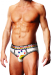 Prowler Oversized Paw Open Brief M White - Signature Pride Waistband