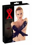 LateX Elbow-Length Latex Gloves S, Shiny Black, 0.35 mm