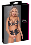 Cottelli LINGERIE Bra Set with Rings XL Black Adjustable Straps