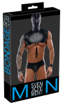 Svenjoyment Bondage M Set with Hooded Top, Thong & Leash, Matte Black