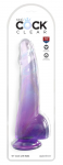 King Cock Clear 10" Purpl Model with Balls, Transparent TPE, 27.9 cm