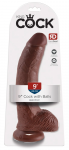 King Cock 9" Anatomical Model with Suction Cup Brown 22.9 cm