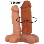 VirilXL Liquid Silicone V3 Extension Sleeve Brown 8.5cm Medical-Grade