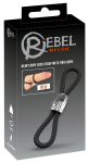 Rebel Heavy Rope Double Silicone Adjustable Strap with Metal Weight Black