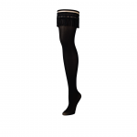 Kix'ies Keila Thigh Highs B Black - No-Slip Ballet Style Stockings