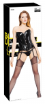 Black Level Women's Vinyl Corset XL with Shaping Boning, Adjustable Straps