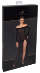 Noir Handmade Long Transparent Black Evening Dress L Size