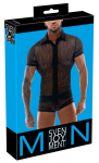 Svenjoyment Men's XL Stretch Lace Shirt with Collar and Button Placket