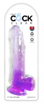 King Cock Clear 9" Intimate Machine with Base, Purple, TPE, 24.8 cm