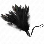 KINK Tickle Feather Wand with Rope Handle, 15 cm, Black-Red