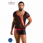 Passion 055 Set Black S/M - Elegant Polyurethane & Polyester Lingerie