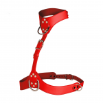 Vixen Chest Harness Vegan Leather Red Adjustable Women&rsquo;s Model