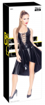 Black Level Vinyl Halterneck Dress XL, Shiny Black, Laced V-Neck