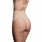Bye Bra Seamless High Waist Thong Shapewear Beige Size S