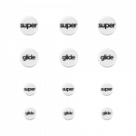 Superglide 2 (Type-C) Glass Skates Dots Universal 6mm+9mm balti pakaitiniai pelės pėdeliai