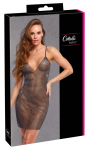 Cottelli PARTY Mini Dress S/M - Black Mesh with Colorful Rhinestones