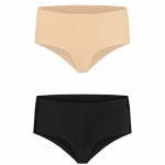 Bye Bra Seamless Invisible Highbrief Panties 2-Pack Size S Beige