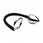 XR Brands Tug and Plug Dual Ring with Aluminum Plug - Adjustable System