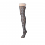 Kix'ies Par 4 Thigh-Highs D Grey - Argyle Pattern, No-Slip System